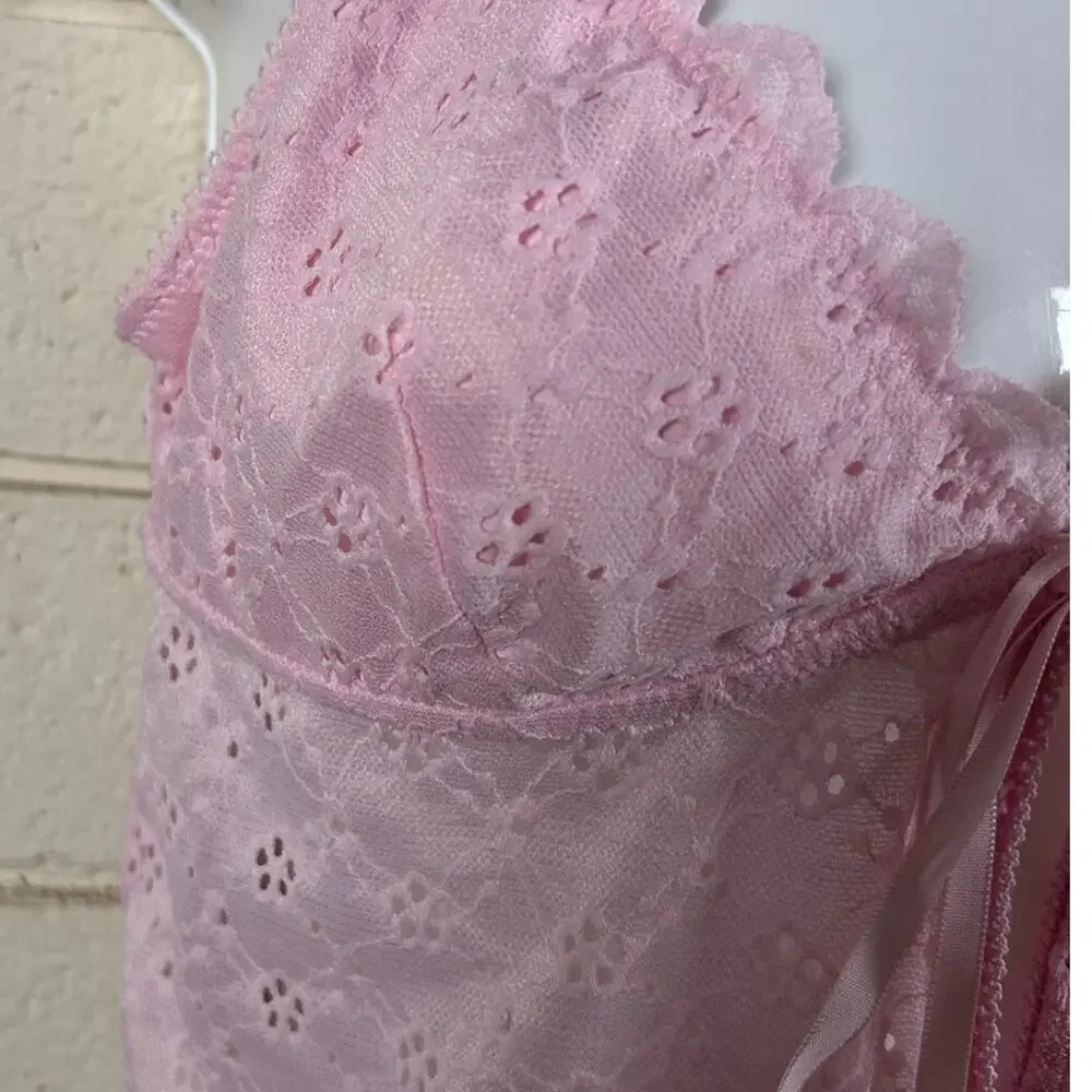 Cotton On Pink Lace Up Bralette Top size M - Picture 9 of 9